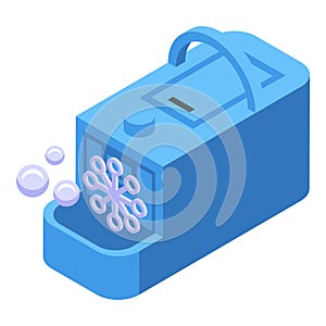 Blowing bubbles machine icon isometric vector. Child soap