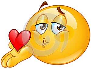 Blowing kiss male emoticon photo