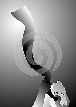 Blowing of the shofar photo