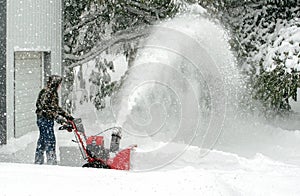 Blowing snow on a cold winters day