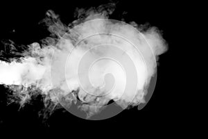 Blowing steam with white smoke isolated