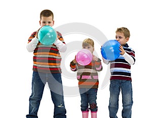 Blowing up toy balloons
