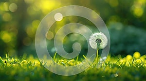 Blowing in the Wind: Closeup of a Dandelion in a Field