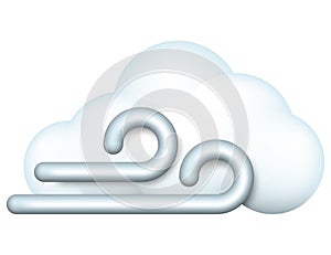 Blowing wind. Gusting wind and cloud icon. Vector illustration