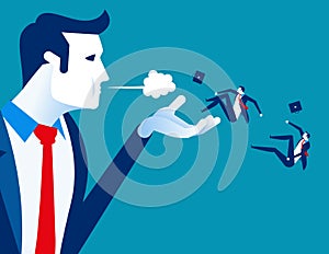 Blown away. Manager dismiss employees. Concept business labor vector illustration