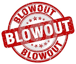blowout red stamp