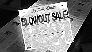 Blowout Sale! - Newspaper Headline (Reveal + Loops)