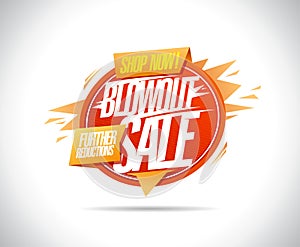 Blowout sale, shop now, further reductions - vector web banner