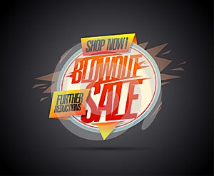 Blowout sale, shop now, further reductions - vector web banner