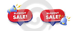 Blowout sale tag. Special offer price sign. Red speech bubbles. Vector