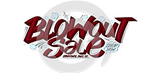 Blowout sale vector web banner design template