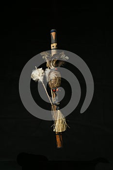 Blowpipe blowgun and darts from indegenous tribe of Amazon photo