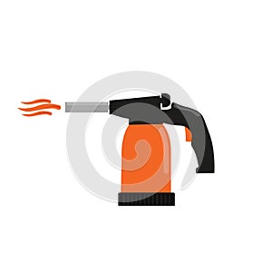 Blowtorch with fire vector illustration in style flat