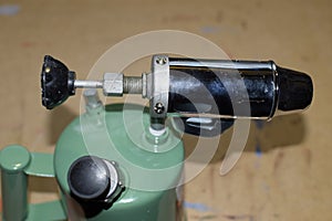 Blowtorch, general view. Blowtorch a with a green tank