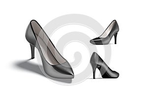 Blsnk black high heels shoes mock up, different views