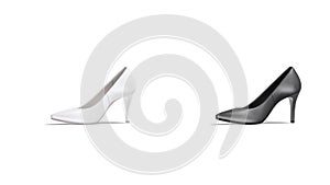 Blsnk black and white high heels shoes mockup, looped rotation