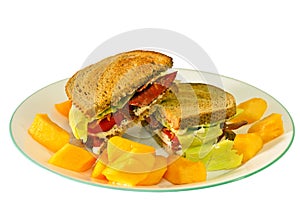 BLT Sandwich With Cantaloupe