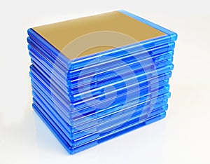 Blu Ray boxes stack photo