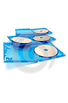 Blu ray discs isolated on white photo