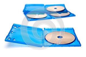 Blu ray discs isolated on white