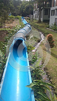 Blu slide with a length of 280 meters