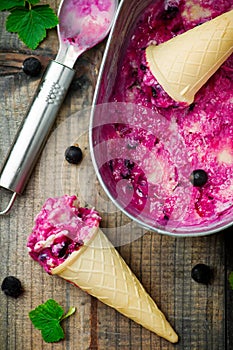 Bluck currant ice cream