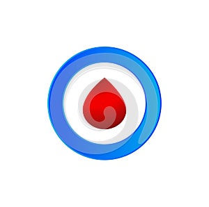 Blud drop with blue circle icon. World Diabetes day icon
