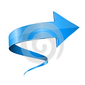 Blue 3d arrow. Spiral web icon