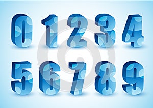 Blue 3D Numbers