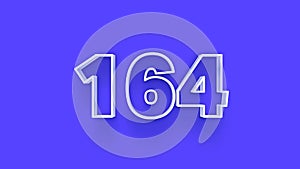 Blue 3d symbol of 164 number icon on Blue background