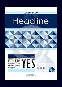 Blue A4 Business Book Cover Design Template. Good for Portfolio, Brochure, Annual Report, Flyer, Magazine, Academic Journal, Webs