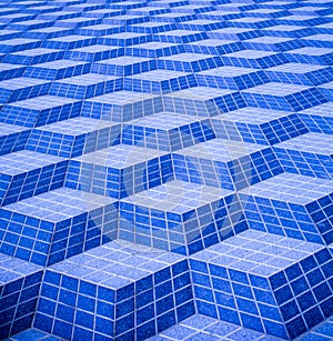 Blue Abstract 3D Street Pattern