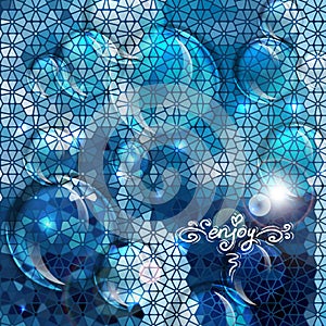 Blue abstract air bubbles background