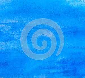 Blue abstract aquarelle background. Hand drawn watercolor texture.