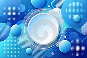 Blue abstract background, circles, design, template, presentation