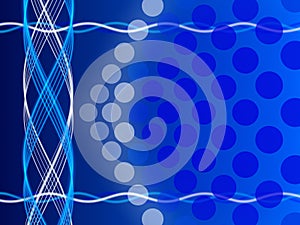 Blue abstract background, circles and form