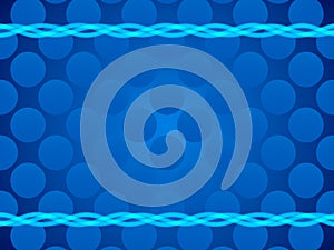 Blue abstract background, circles and frame