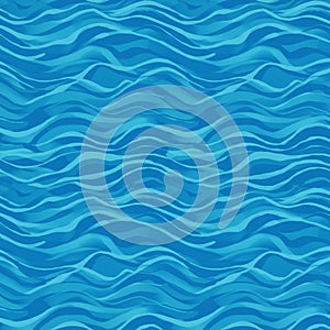 Blue abstract background featuring a seamless pattern of wavy lines in various