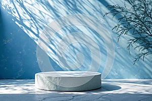 Blue abstract background for product presentation photo