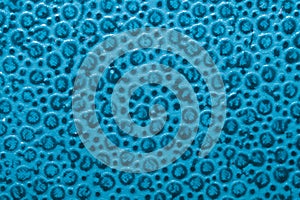 Blue abstract background. rubber texture close up. plastic surface macro