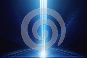 A blue abstract background with a shaft of light going through it