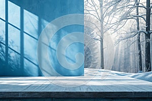 Blue abstract background for product presentation photo