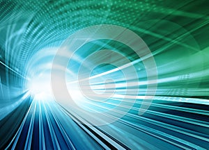 Blue Abstract blurred speed motion