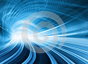 Blue Abstract blurred speed motion