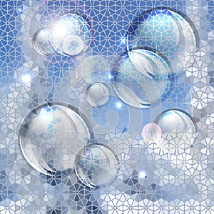 Blue abstract bubbles background