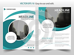 Blue abstract circle annual report Brochure design template vector. Business Flyers infographic magazine poster.