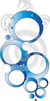 Blue abstract circle design