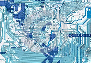 Blue abstract circuit board electronic background