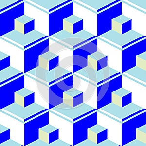 Blue abstract cubes