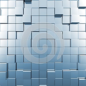 Blue abstract cubes